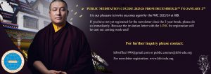 Public Meditation Course 2023/24 from December 24th to January 2nd